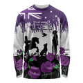 Australia Animal Heroes ANZAC Long Sleeve Shirt Purple Poppy We Will Remember Them