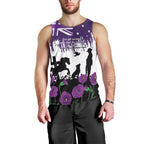 Australia Animal Heroes ANZAC Men Tank Top Purple Poppy We Will Remember Them