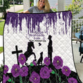 Australia Animal Heroes ANZAC Quilt Purple Poppy We Will Remember Them