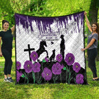 Australia Animal Heroes ANZAC Quilt Purple Poppy We Will Remember Them