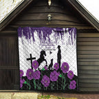 Australia Animal Heroes ANZAC Quilt Purple Poppy We Will Remember Them