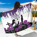 Australia Animal Heroes ANZAC Sarong Purple Poppy We Will Remember Them