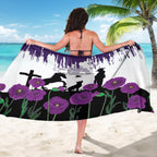 Australia Animal Heroes ANZAC Sarong Purple Poppy We Will Remember Them