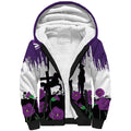 Australia Animal Heroes ANZAC Sherpa Hoodie Purple Poppy We Will Remember Them