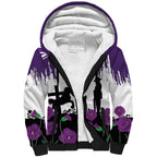 Australia Animal Heroes ANZAC Sherpa Hoodie Purple Poppy We Will Remember Them