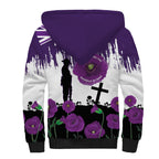 Australia Animal Heroes ANZAC Sherpa Hoodie Purple Poppy We Will Remember Them