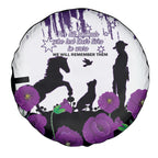 Australia Animal Heroes ANZAC Spare Tire Cover Purple Poppy We Will Remember Them