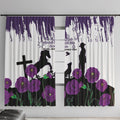 Australia Animal Heroes ANZAC Window Curtain Purple Poppy We Will Remember Them