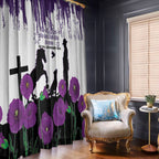 Australia Animal Heroes ANZAC Window Curtain Purple Poppy We Will Remember Them