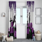 Australia Animal Heroes ANZAC Window Curtain Purple Poppy We Will Remember Them