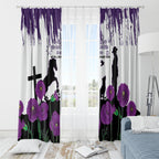 Australia Animal Heroes ANZAC Window Curtain Purple Poppy We Will Remember Them