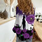 Australia Animal Heroes ANZAC Women Casual Shirt Purple Poppy We Will Remember Them