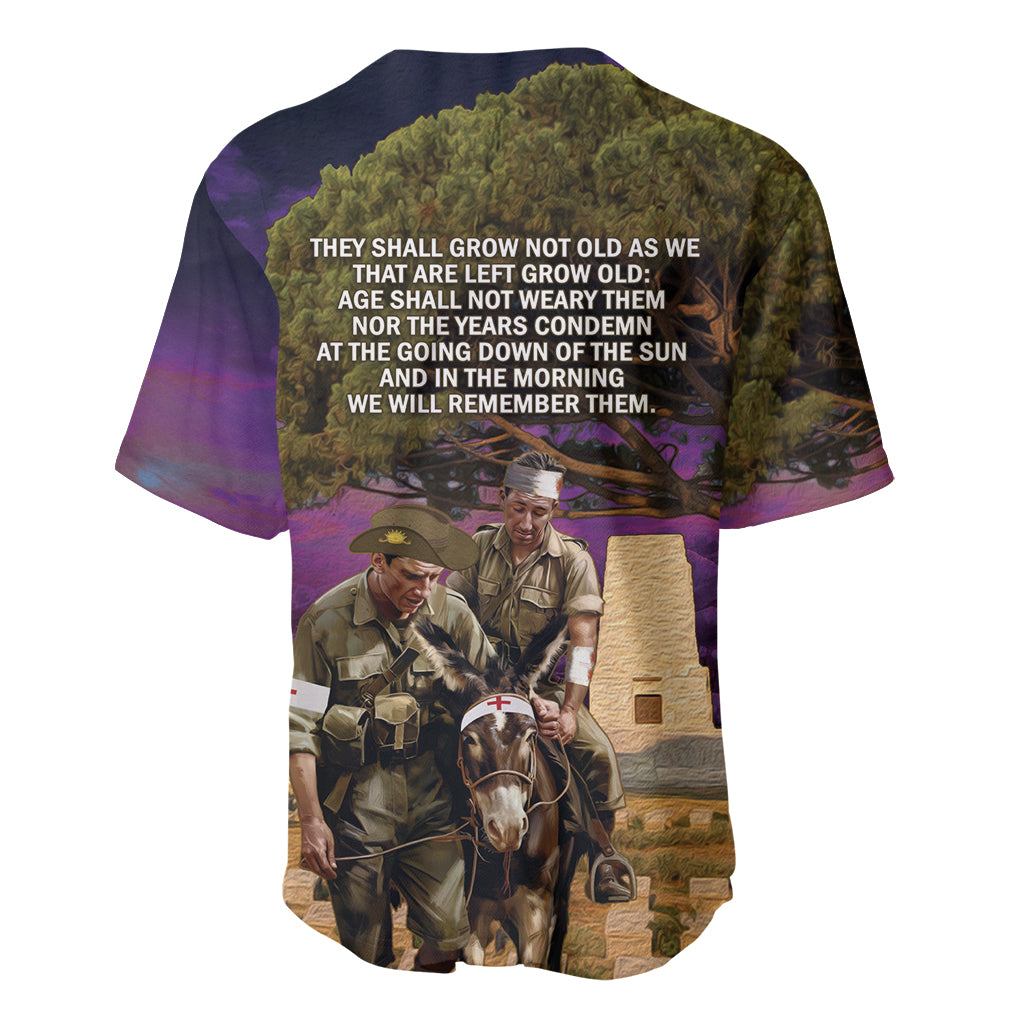 Australia ANZAC Day Baseball Jersey Lonesome Pine Australian Army With Donkey