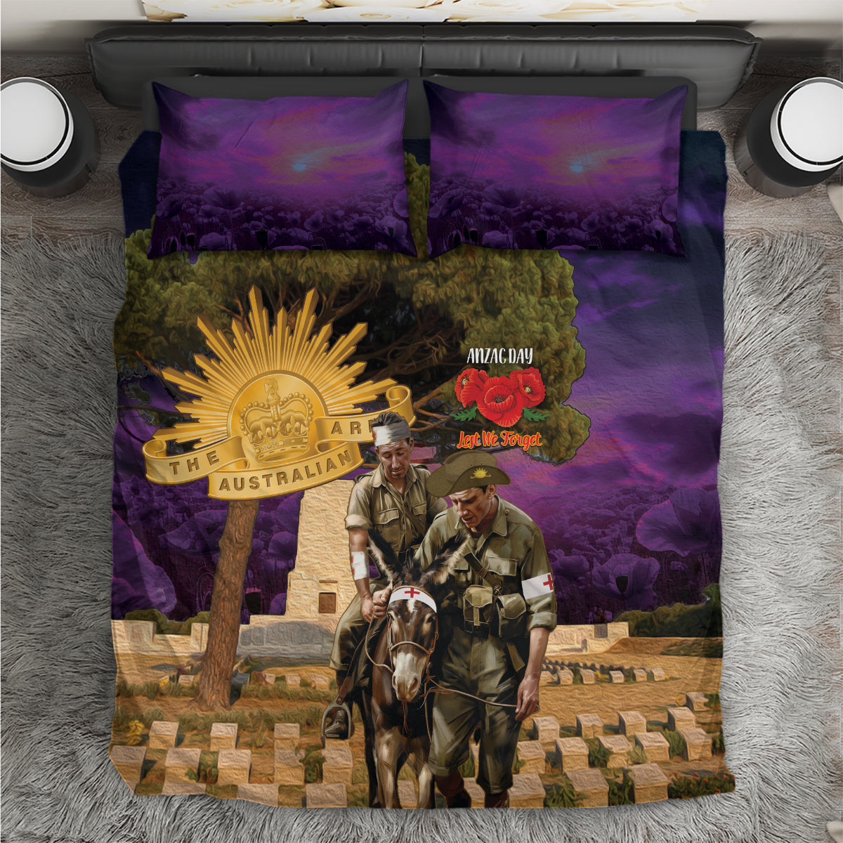 Australia ANZAC Day Bedding Set Lonesome Pine Australian Army With Donkey