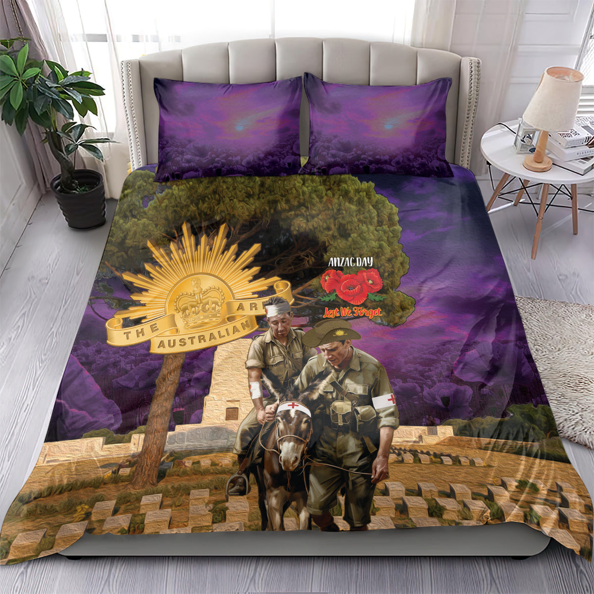 Australia ANZAC Day Bedding Set Lonesome Pine Australian Army With Donkey