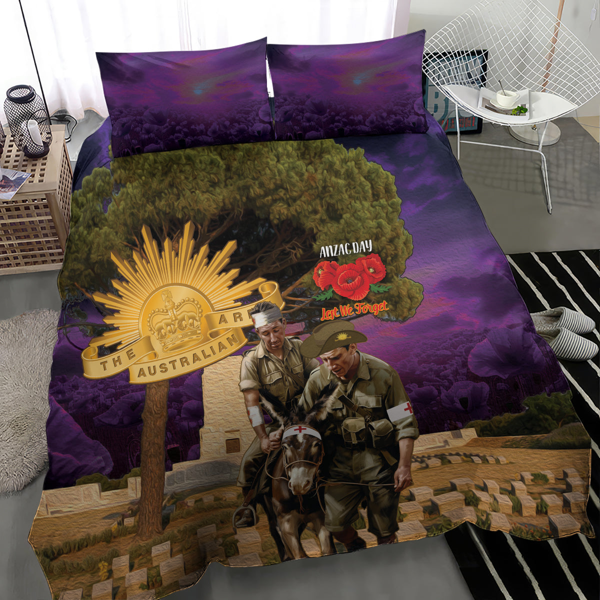 Australia ANZAC Day Bedding Set Lonesome Pine Australian Army With Donkey