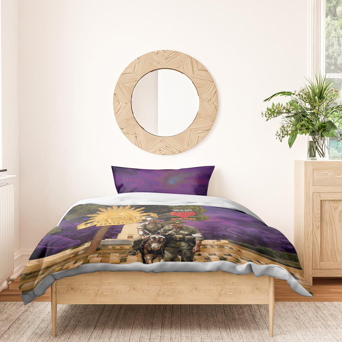Australia ANZAC Day Bedding Set Lonesome Pine Australian Army With Donkey