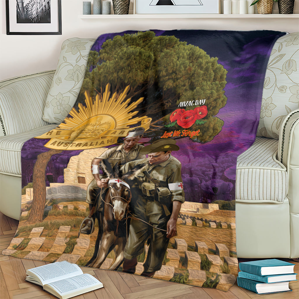 Australia ANZAC Day Blanket Lonesome Pine Australian Army With Donkey