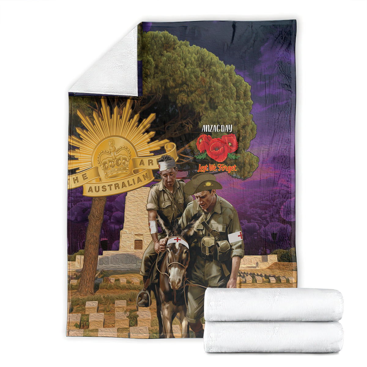 Australia ANZAC Day Blanket Lonesome Pine Australian Army With Donkey