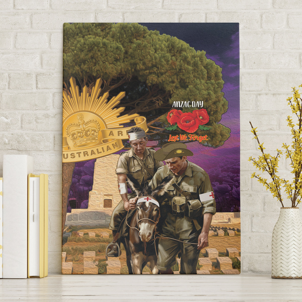 Australia ANZAC Day Canvas Wall Art Lonesome Pine Australian Army With Donkey