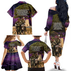 Australia ANZAC Day Family Matching Off The Shoulder Long Sleeve Dress and Hawaiian Shirt Lonesome Pine Australian Army With Donkey