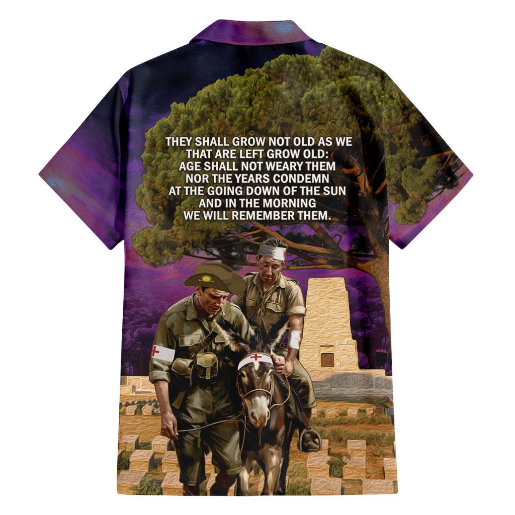 Australia ANZAC Day Family Matching Off Shoulder Maxi Dress and Hawaiian Shirt Lonesome Pine Australian Army With Donkey