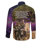 Australia ANZAC Day Family Matching Off Shoulder Short Dress and Hawaiian Shirt Lonesome Pine Australian Army With Donkey