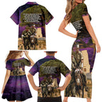 Australia ANZAC Day Family Matching Short Sleeve Bodycon Dress and Hawaiian Shirt Lonesome Pine Australian Army With Donkey