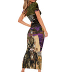Australia ANZAC Day Family Matching Short Sleeve Bodycon Dress and Hawaiian Shirt Lonesome Pine Australian Army With Donkey