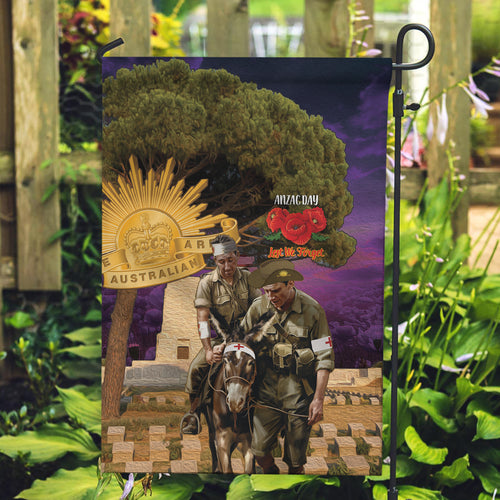 Australia ANZAC Day Garden Flag Lonesome Pine Australian Army With Donkey