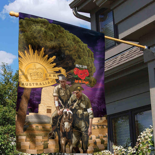 Australia ANZAC Day Garden Flag Lonesome Pine Australian Army With Donkey
