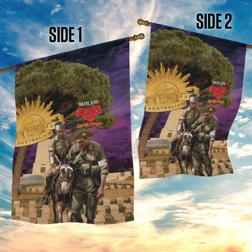 Australia ANZAC Day Garden Flag Lonesome Pine Australian Army With Donkey
