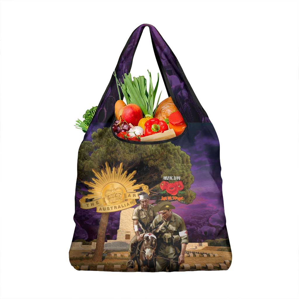 Australia ANZAC Day Grocery Bag Lonesome Pine Australian Army With Donkey