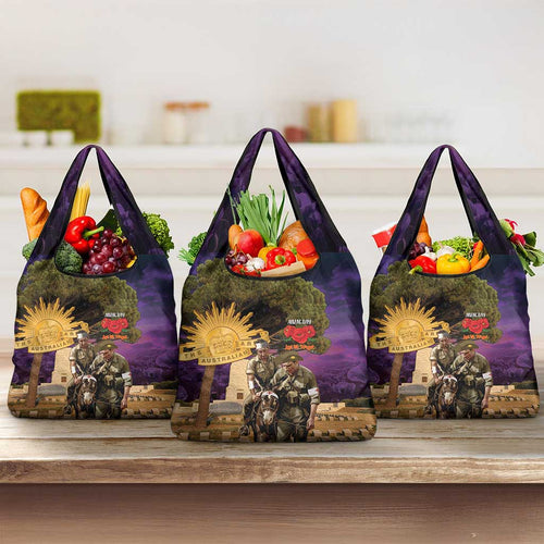 Australia ANZAC Day Grocery Bag Lonesome Pine Australian Army With Donkey