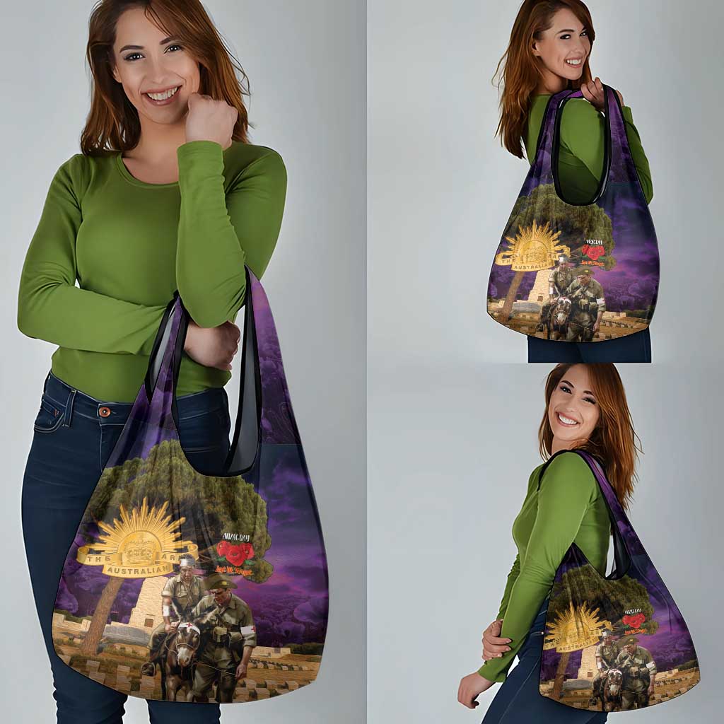Australia ANZAC Day Grocery Bag Lonesome Pine Australian Army With Donkey