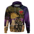 Australia ANZAC Day Hoodie Lonesome Pine Australian Army With Donkey