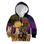 Australia ANZAC Day Kid Hoodie Lonesome Pine Australian Army With Donkey