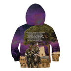 Australia ANZAC Day Kid Hoodie Lonesome Pine Australian Army With Donkey