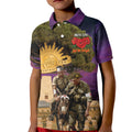 Australia ANZAC Day Kid Polo Shirt Lonesome Pine Australian Army With Donkey