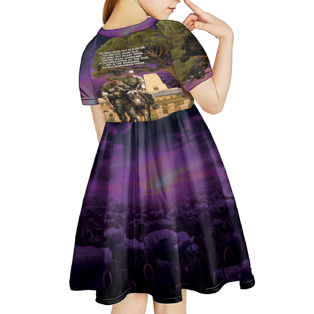 Australia ANZAC Day Kid Short Sleeve Dress Lonesome Pine Australian Army With Donkey