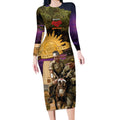Australia ANZAC Day Long Sleeve Bodycon Dress Lonesome Pine Australian Army With Donkey