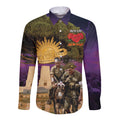 Australia ANZAC Day Long Sleeve Button Shirt Lonesome Pine Australian Army With Donkey