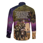Australia ANZAC Day Long Sleeve Button Shirt Lonesome Pine Australian Army With Donkey