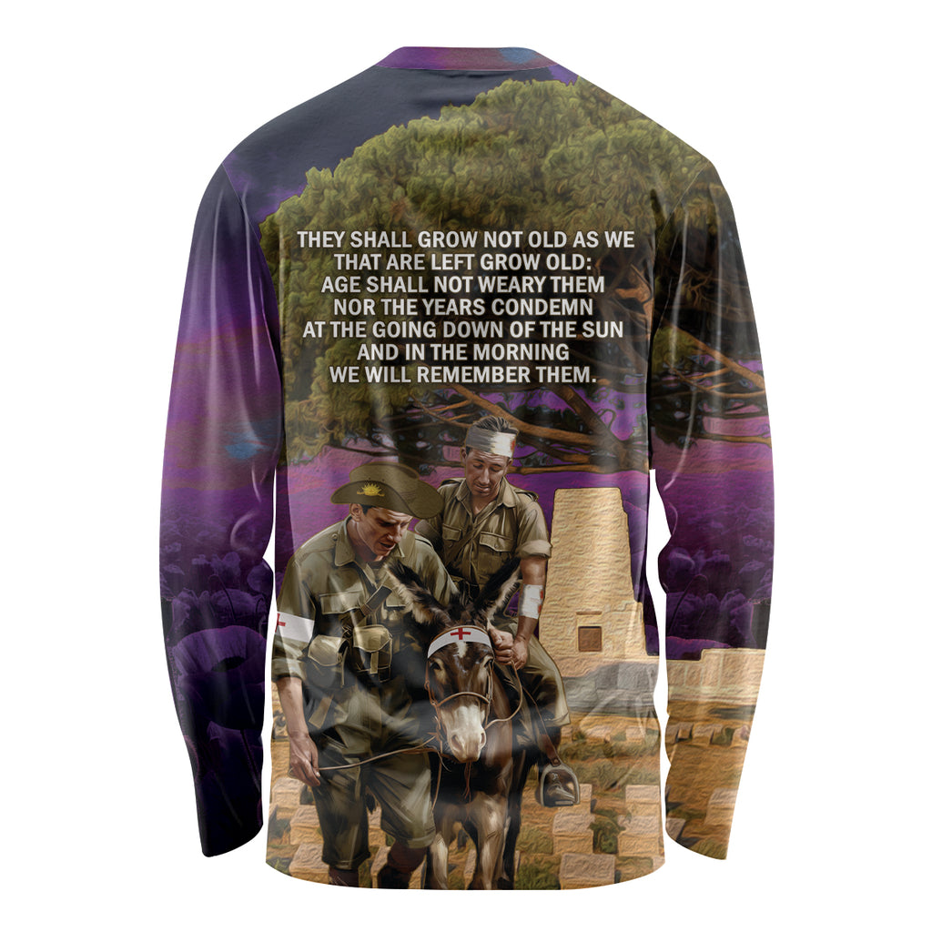Australia ANZAC Day Long Sleeve Shirt Lonesome Pine Australian Army With Donkey