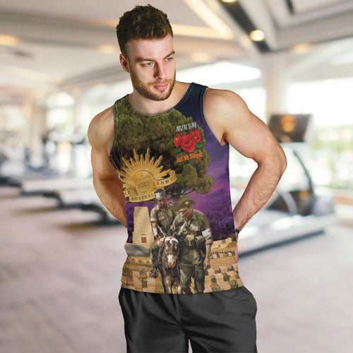 Australia ANZAC Day Men Tank Top Lonesome Pine Australian Army With Donkey