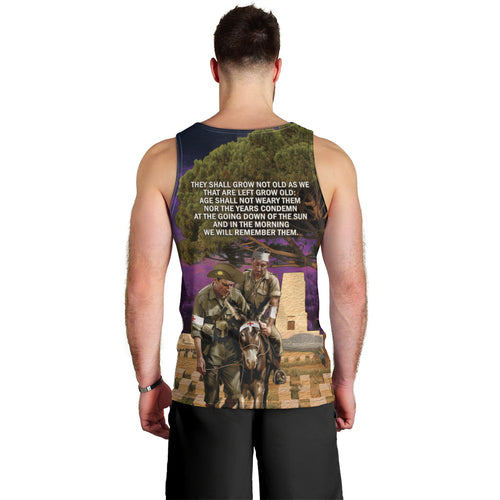 Australia ANZAC Day Men Tank Top Lonesome Pine Australian Army With Donkey