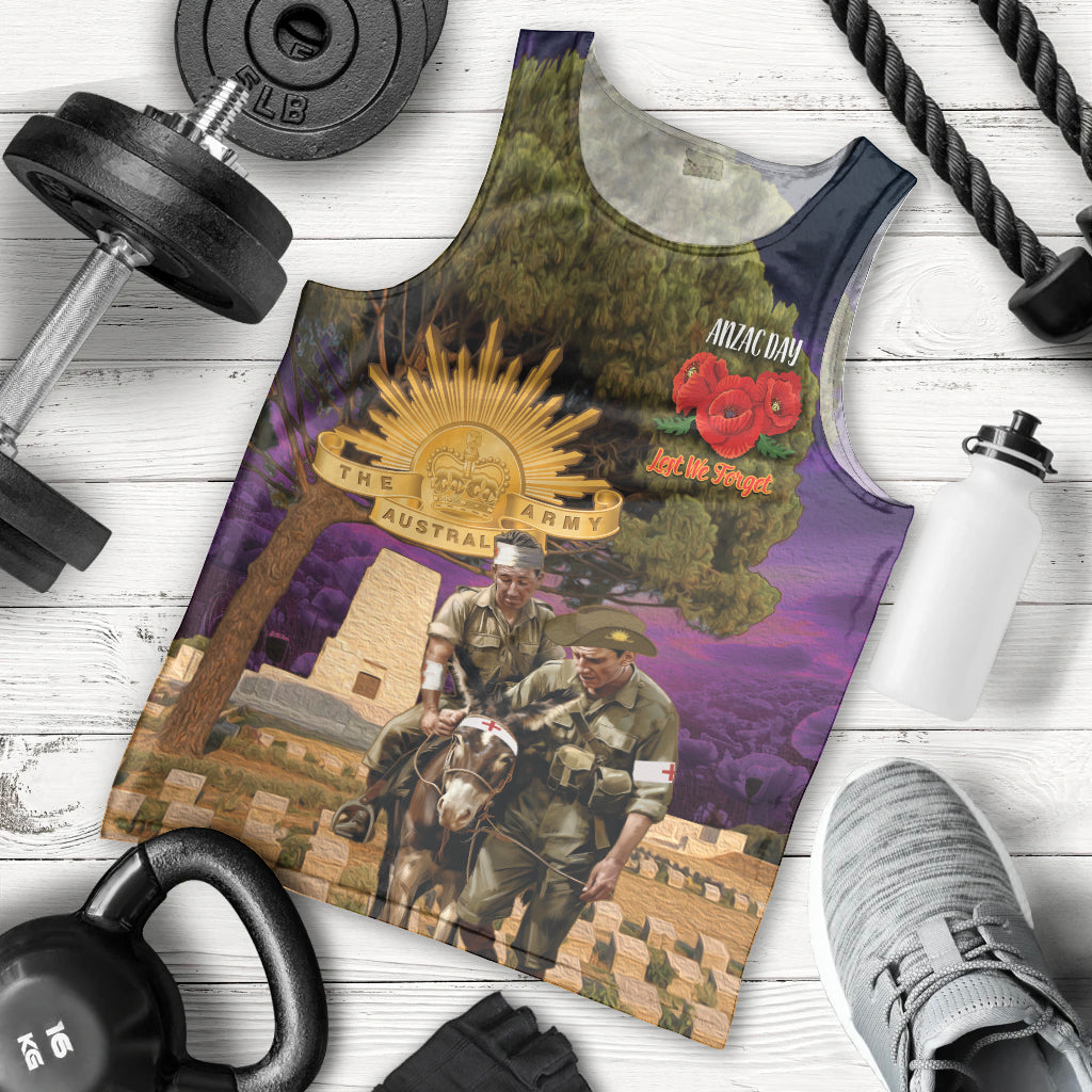 Australia ANZAC Day Men Tank Top Lonesome Pine Australian Army With Donkey