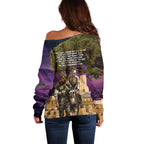 Australia ANZAC Day Off Shoulder Sweater Lonesome Pine Australian Army With Donkey