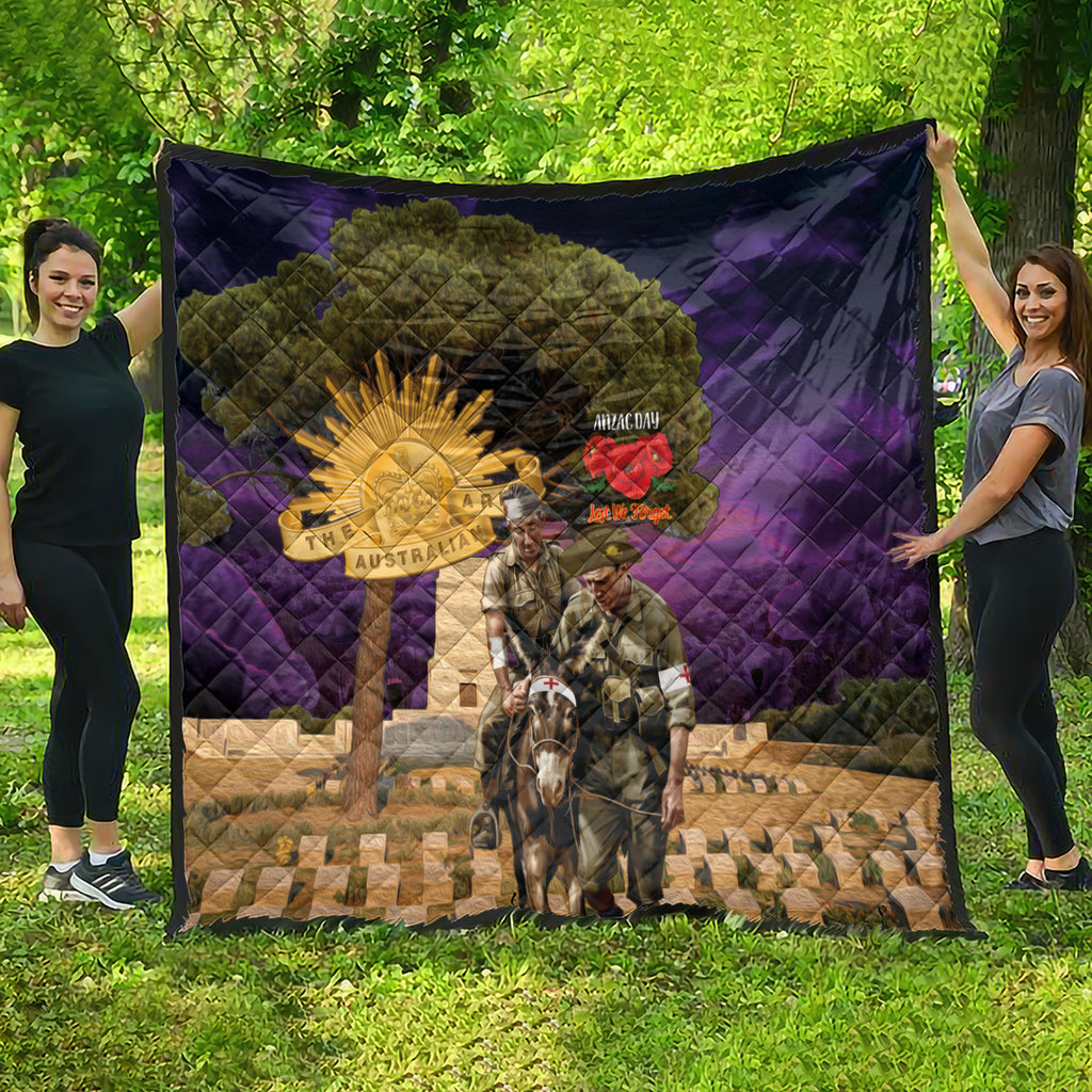 Australia ANZAC Day Quilt Lonesome Pine Australian Army With Donkey