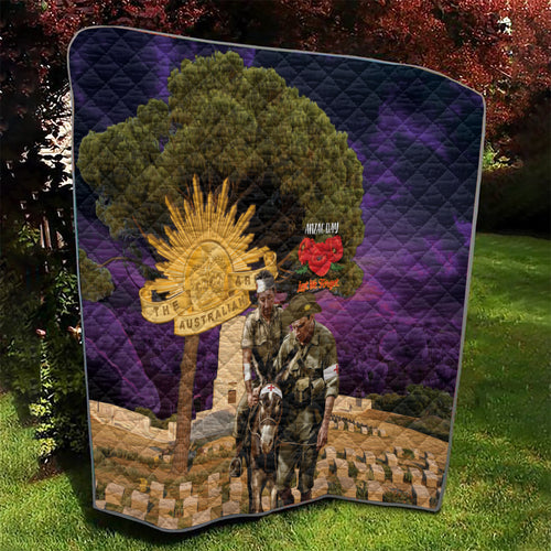Australia ANZAC Day Quilt Lonesome Pine Australian Army With Donkey